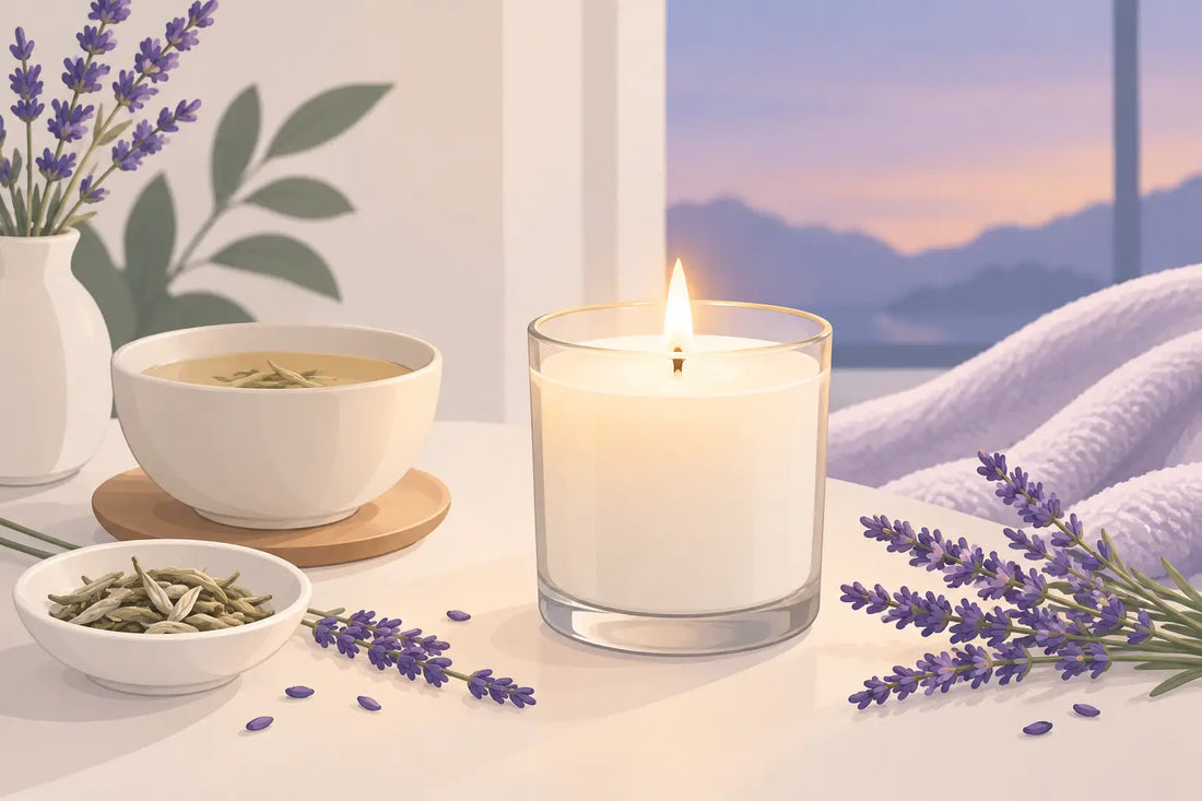 White Tea Lavender Candle for Quiet Evenings