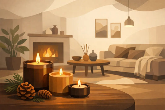 Woody Candles for Living Room Comfort