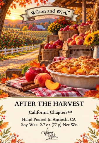 After the Harvest wax melt label by Wilson & Wick